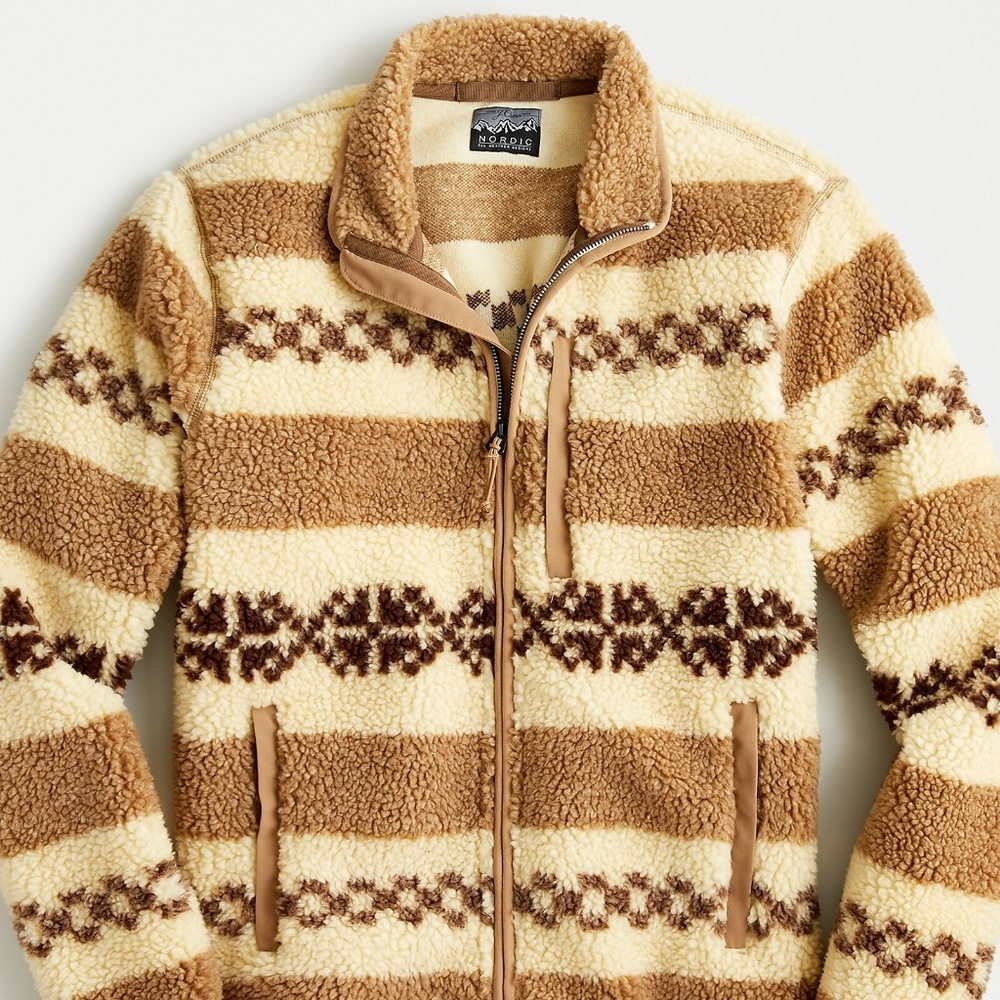 J CREW Nordic Sherpa Jacket Men Small